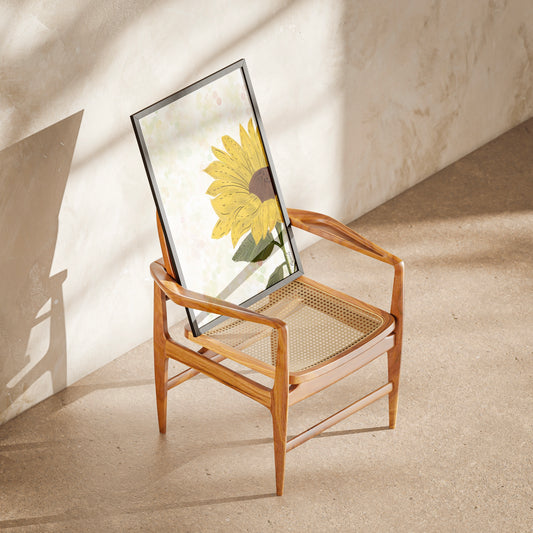 Sunflower in half art print on 100% recycled paper