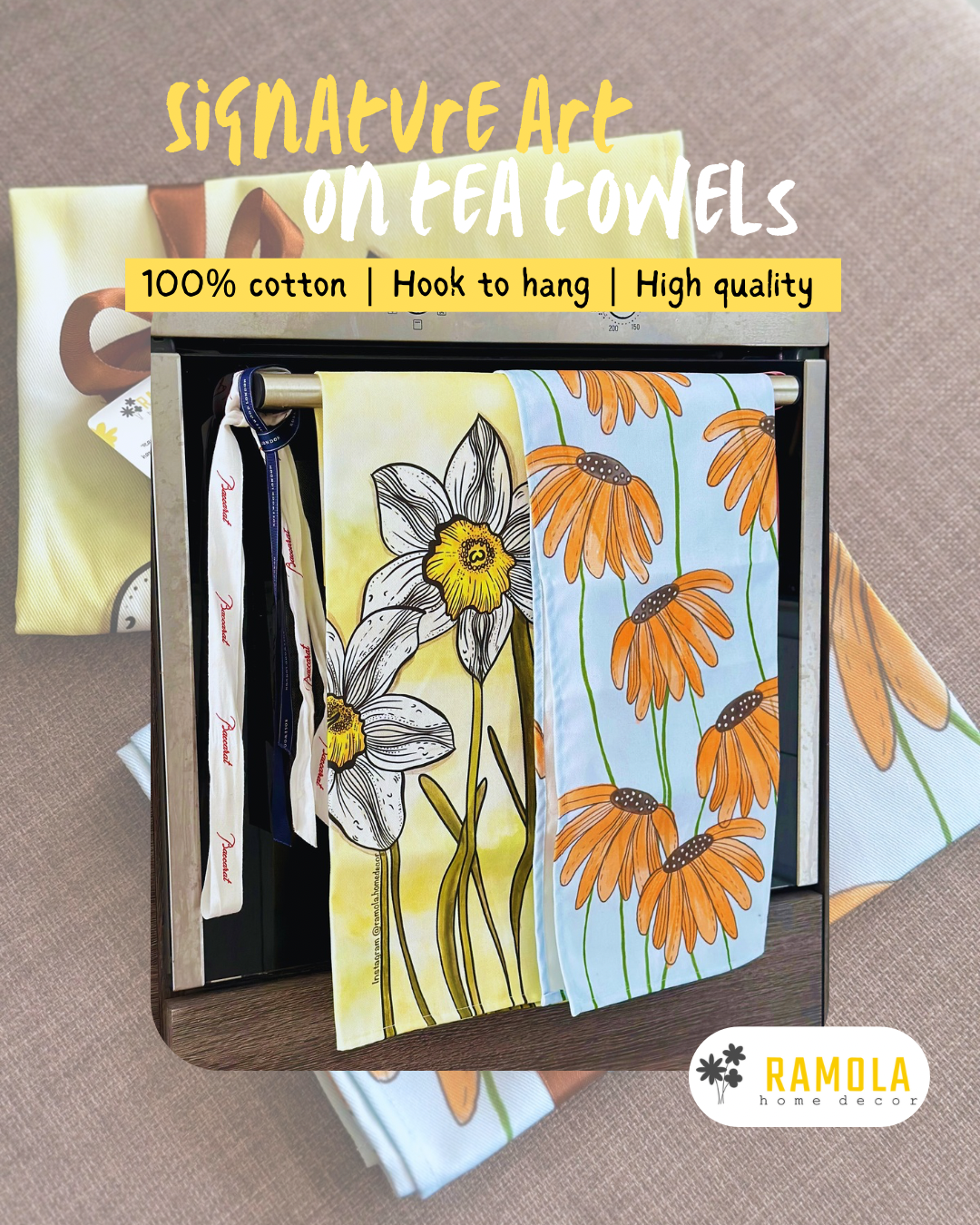 Daffodil tea towel