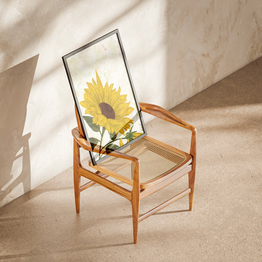 Sunflower art print on 100% recycled paper