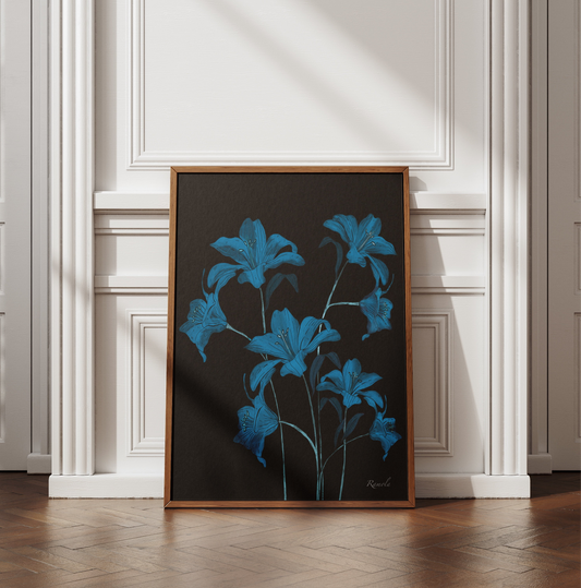 Dance of Lilies art print on 100% recycled paper
