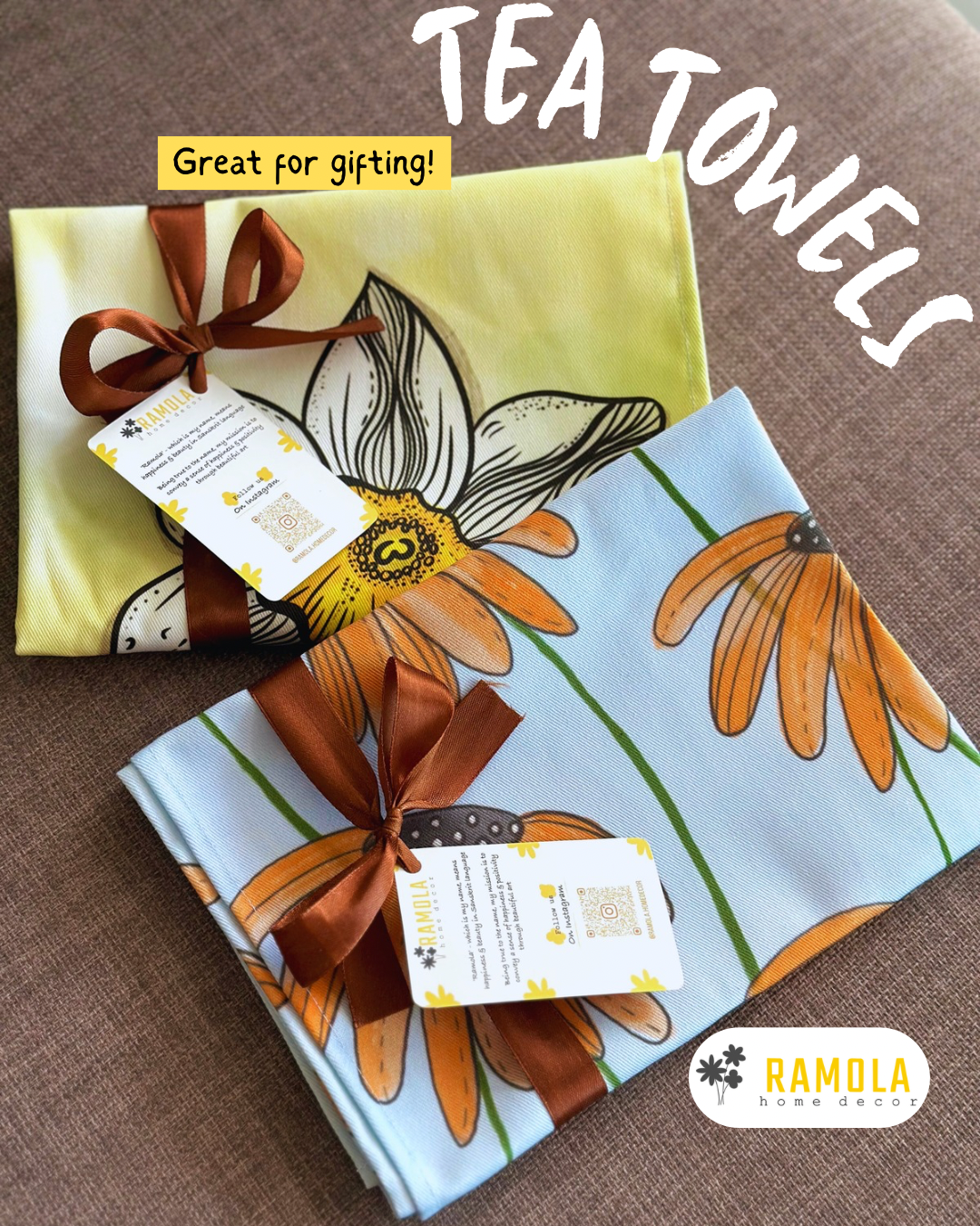 Daffodil tea towel