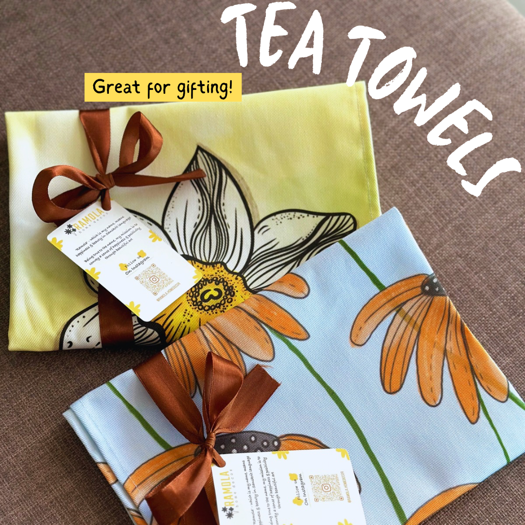 Orange tea towel