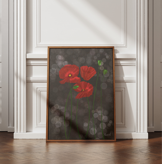 Poppy art print on 100% recycled paper