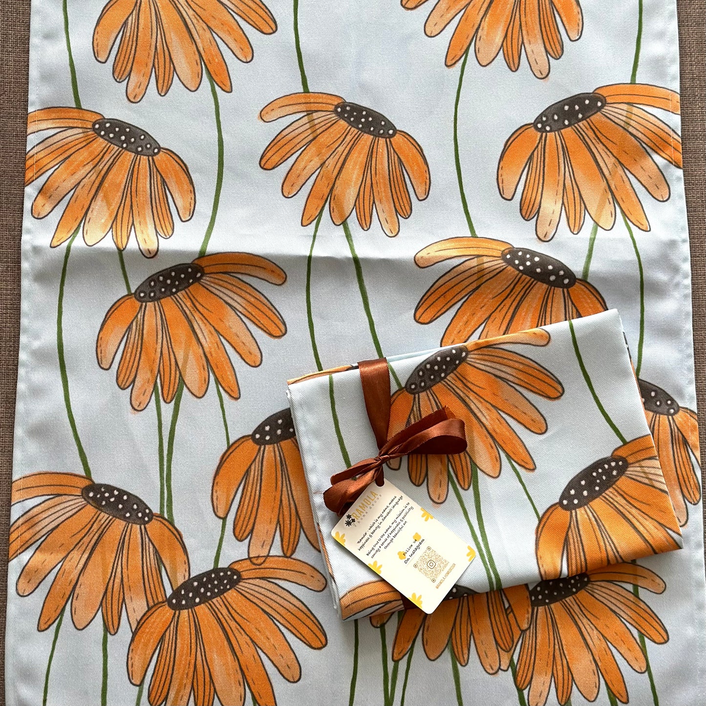 Orange tea towel