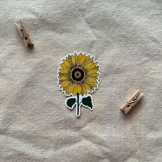 Cute sunflower sticker in yellow