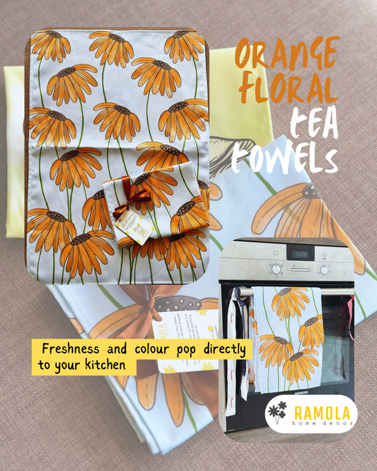 Orange tea towel