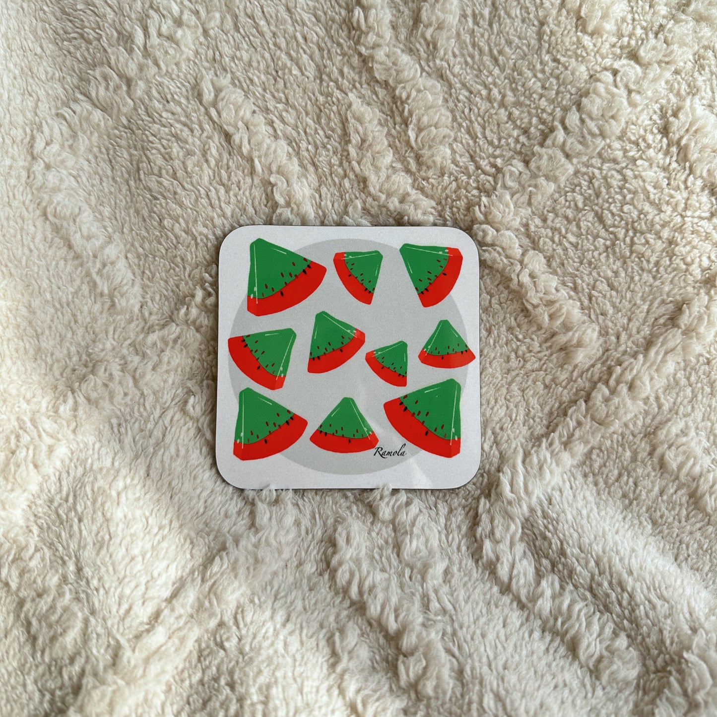 Reverse watermelon coaster: Single