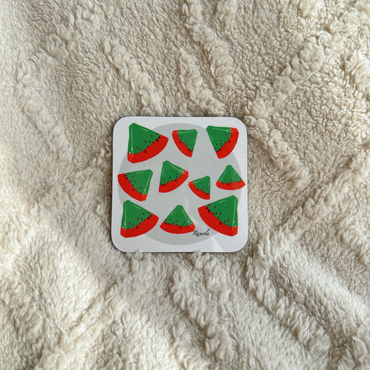 Reverse watermelon coaster: Single