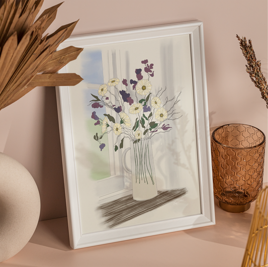 By the Window art print on 100% recycled paper