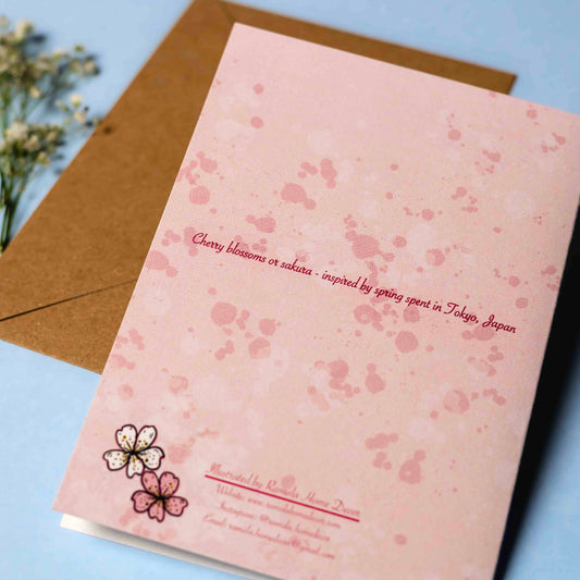 Card with Japanese Cherry Blossoms (Sakura 桜)
