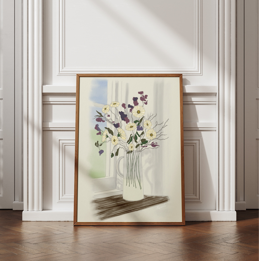 By the Window art print on 100% recycled paper