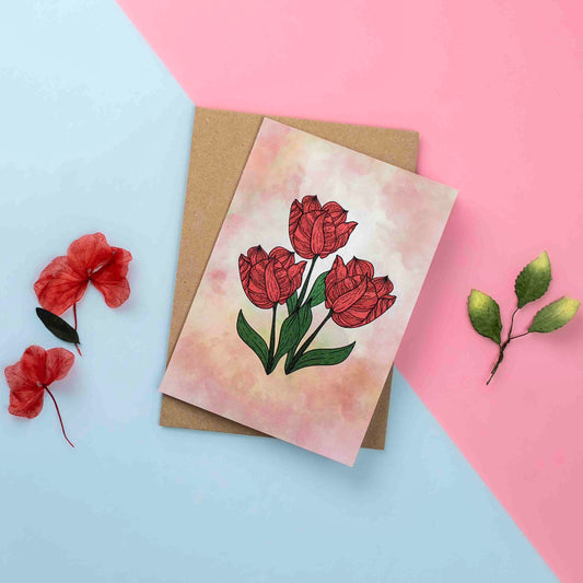 Card with Tulips