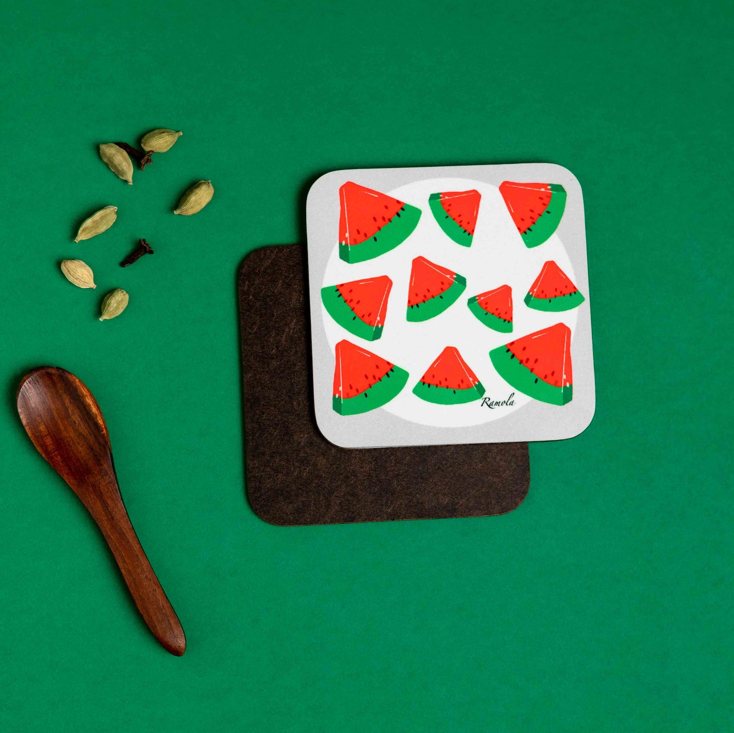 Watermelon coaster: Hand illustrated