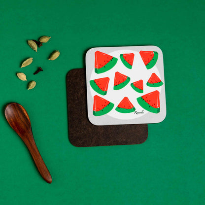 Watermelon coaster: Hand illustrated