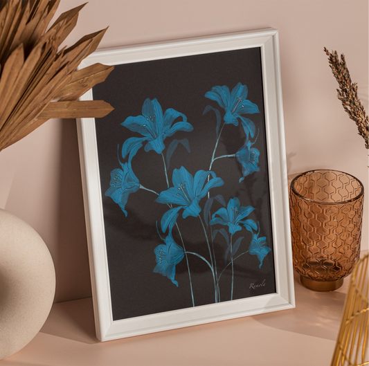 Dance of Lilies art print on 100% recycled paper