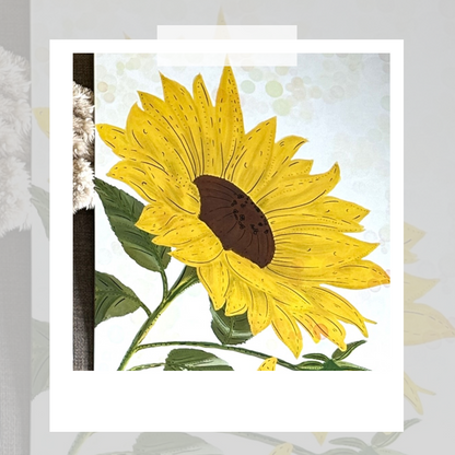 Sunflower art print on 100% recycled paper