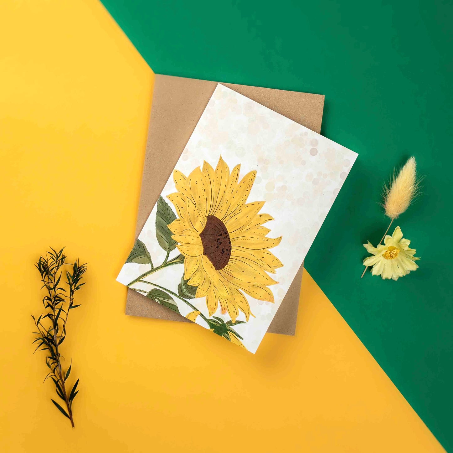 Yellow sunflower card