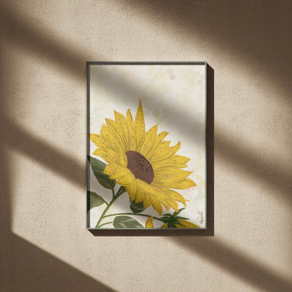 Sunflowers. Set of 3 art prints on 100% recycled paper