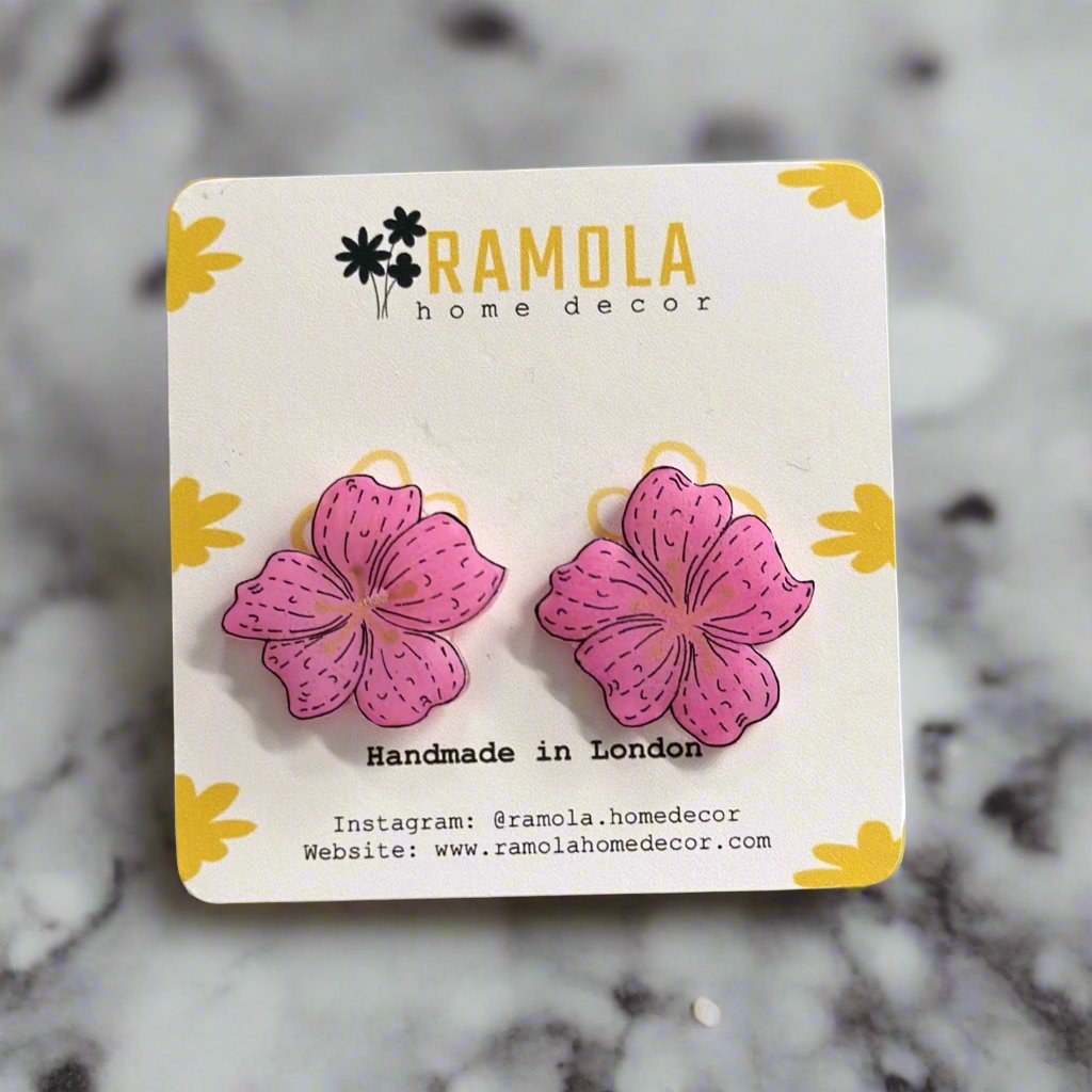 Cherry blossom stud earrings - handmade