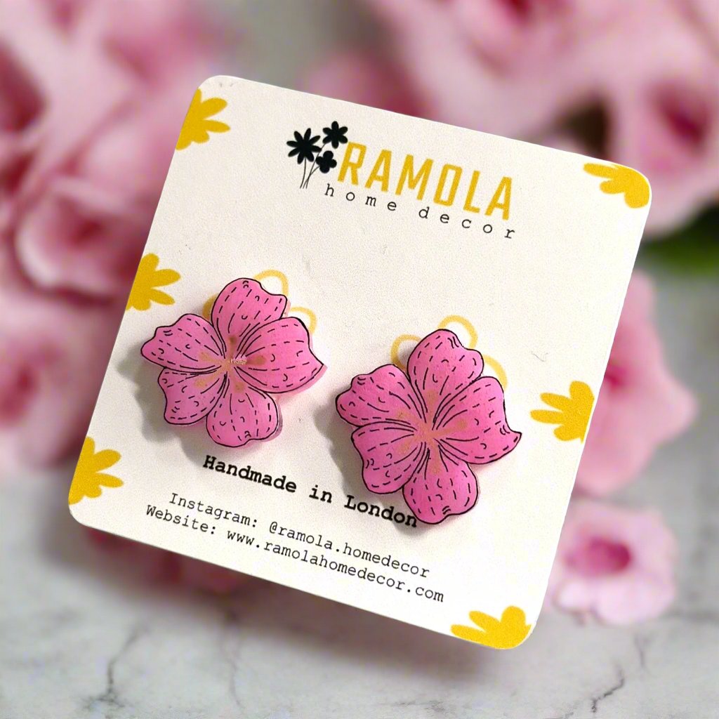 Cherry blossom stud earrings - handmade