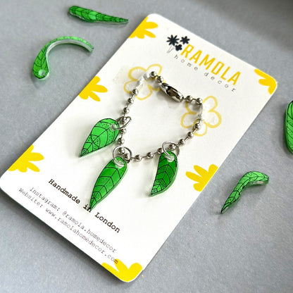 Leaf charm - handmade