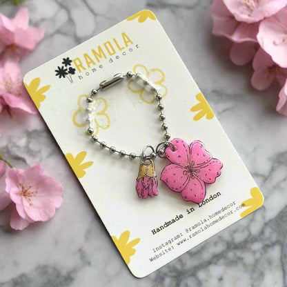 Cherry blossom charm - handmade