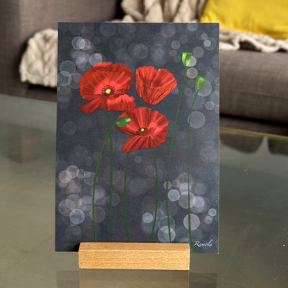 Poppy art print on 100% recycled paper