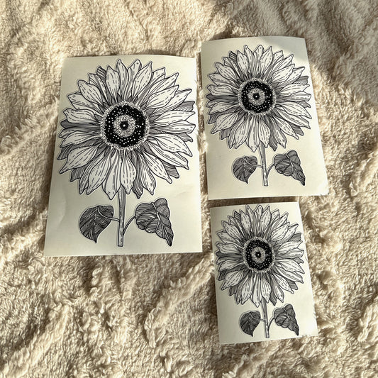 Sunflower stickers: Set of 3