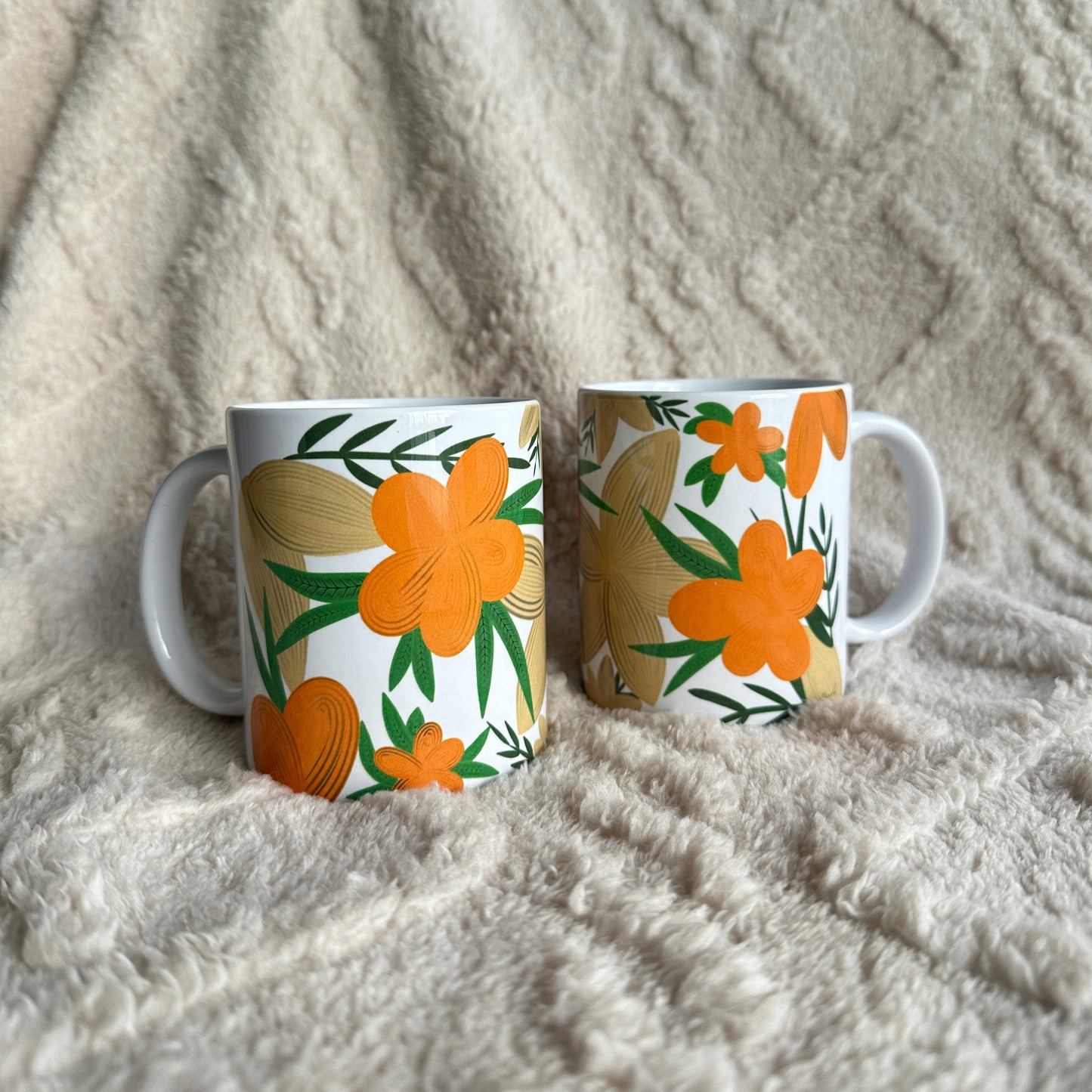 Abstract floral mug