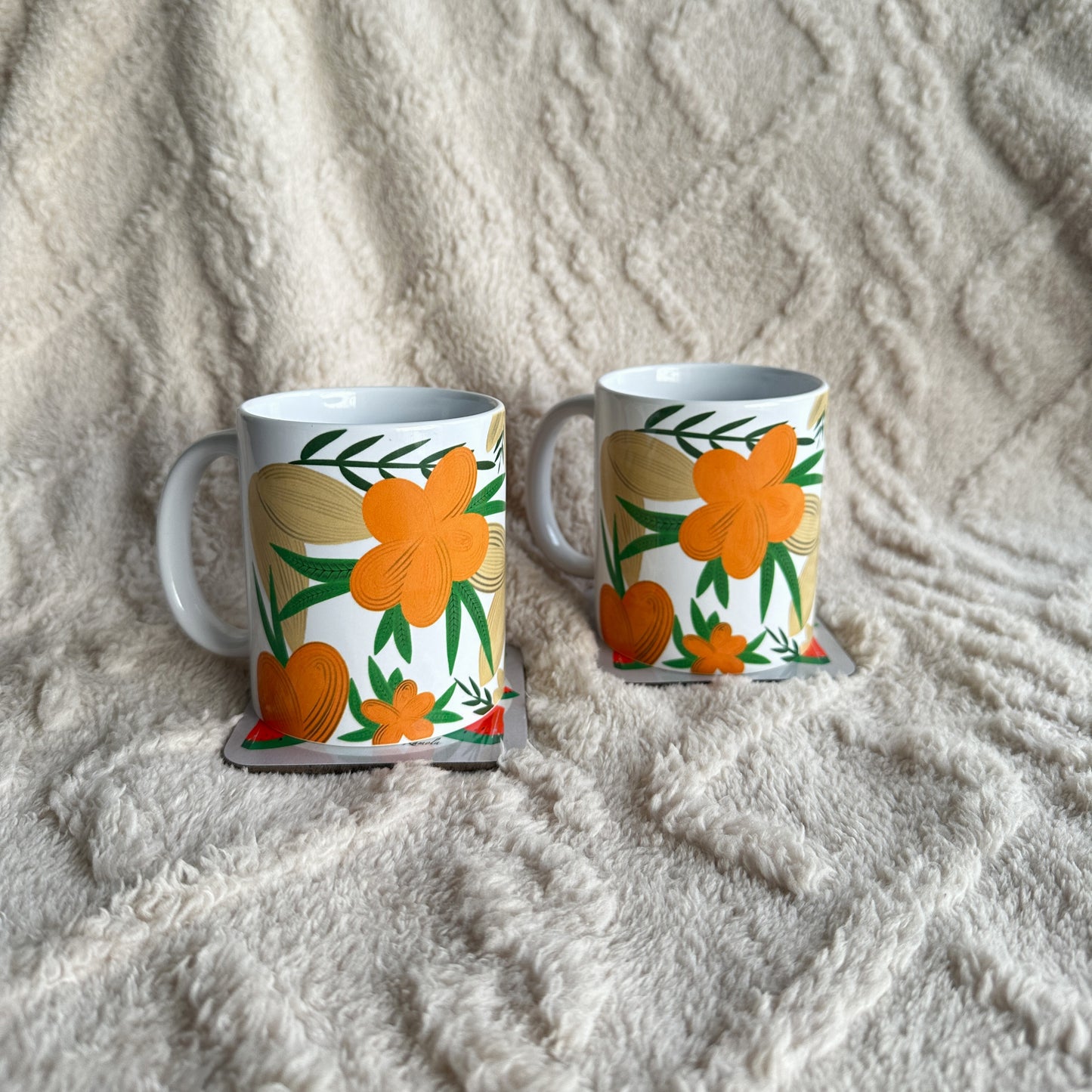 Abstract floral mug