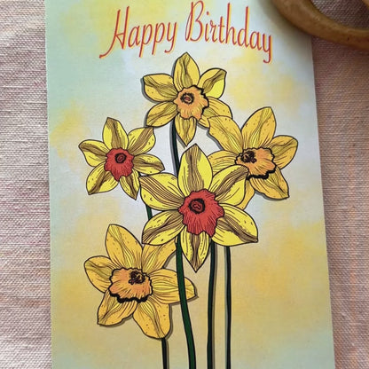 Birthday card with Daffodils