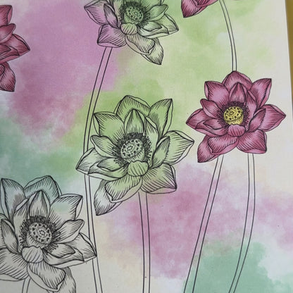 Jolly Lotus art print on 100% recycled paper