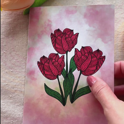 Card with Tulips