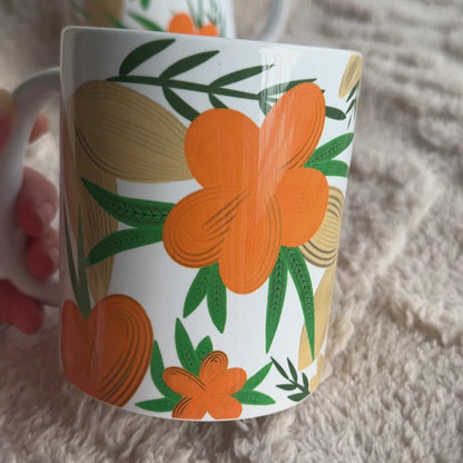 Abstract floral mug