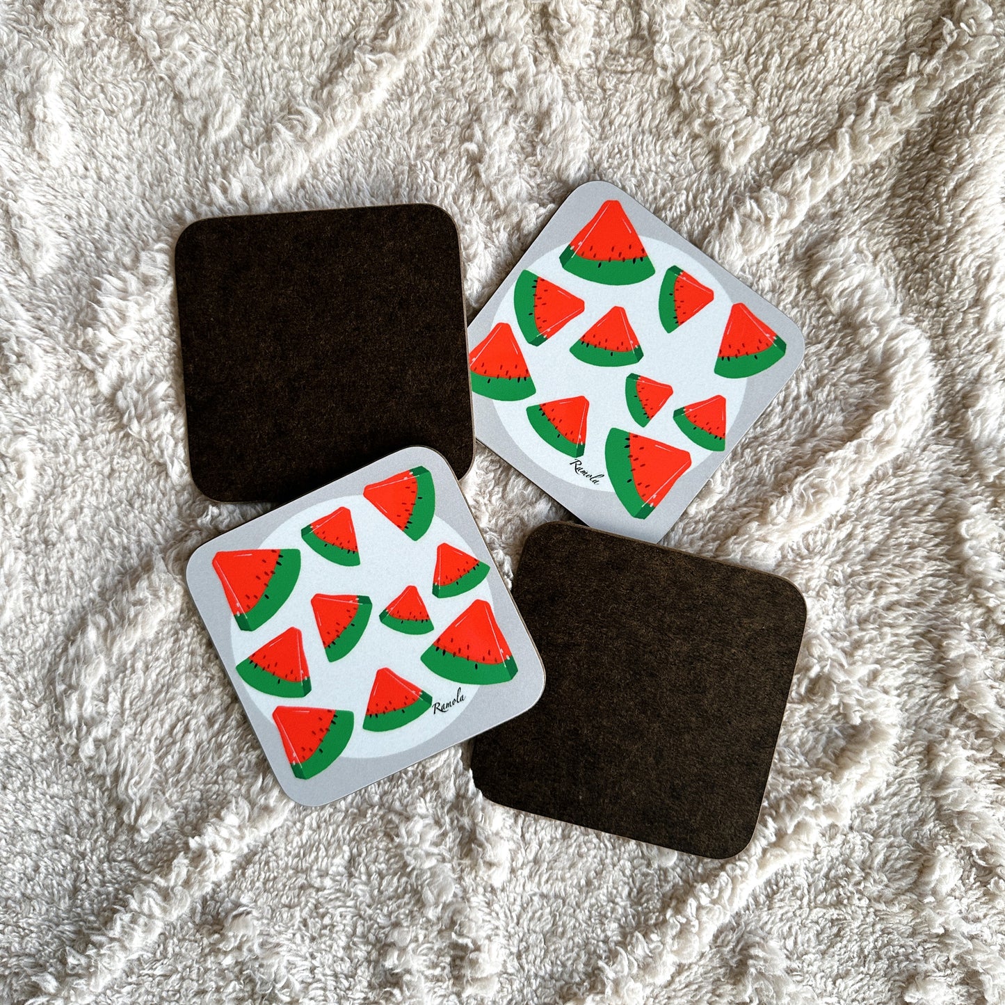 Watermelon coasters: Set of 4