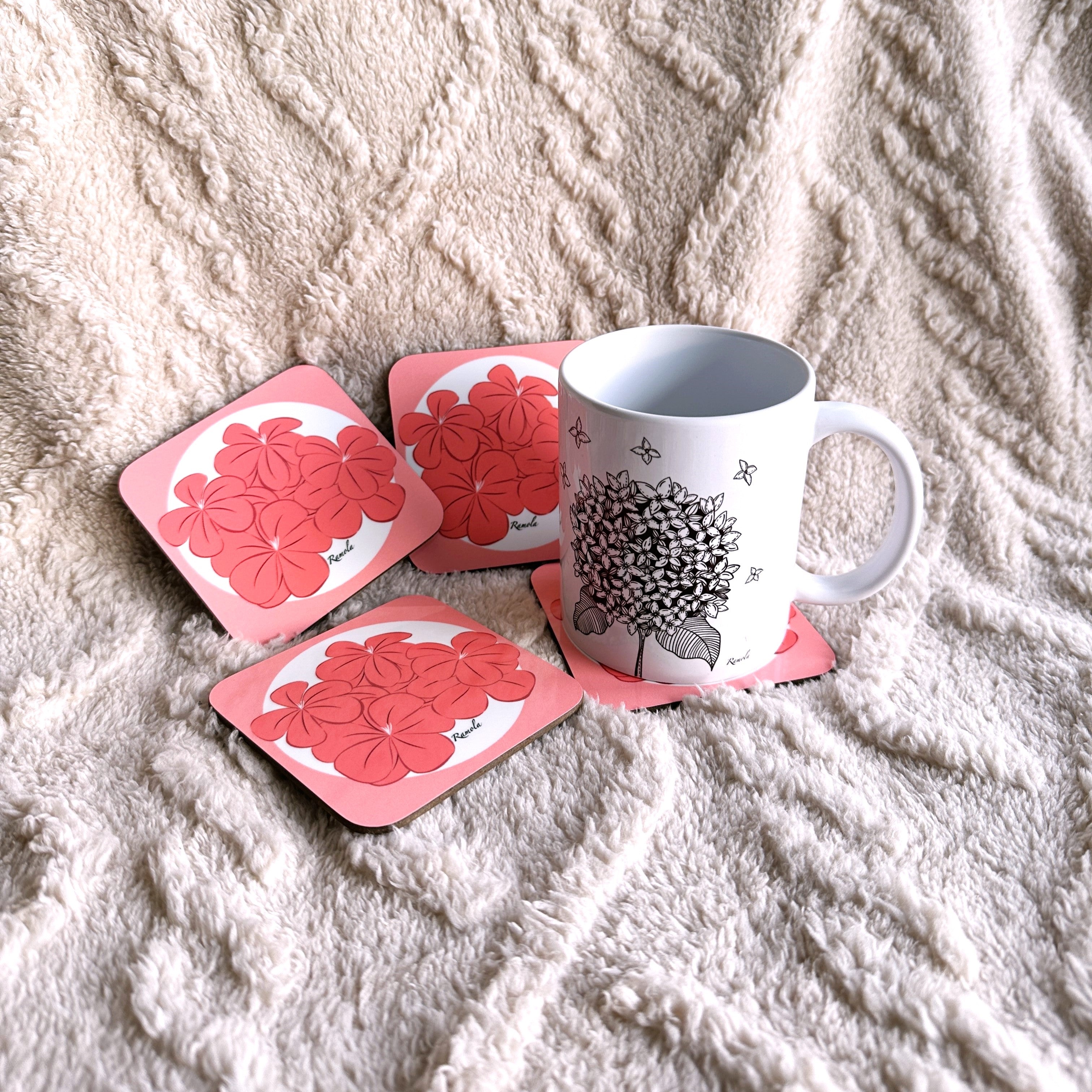 Pink floral coasters: Cute decor idea – Ramola Home Decor
