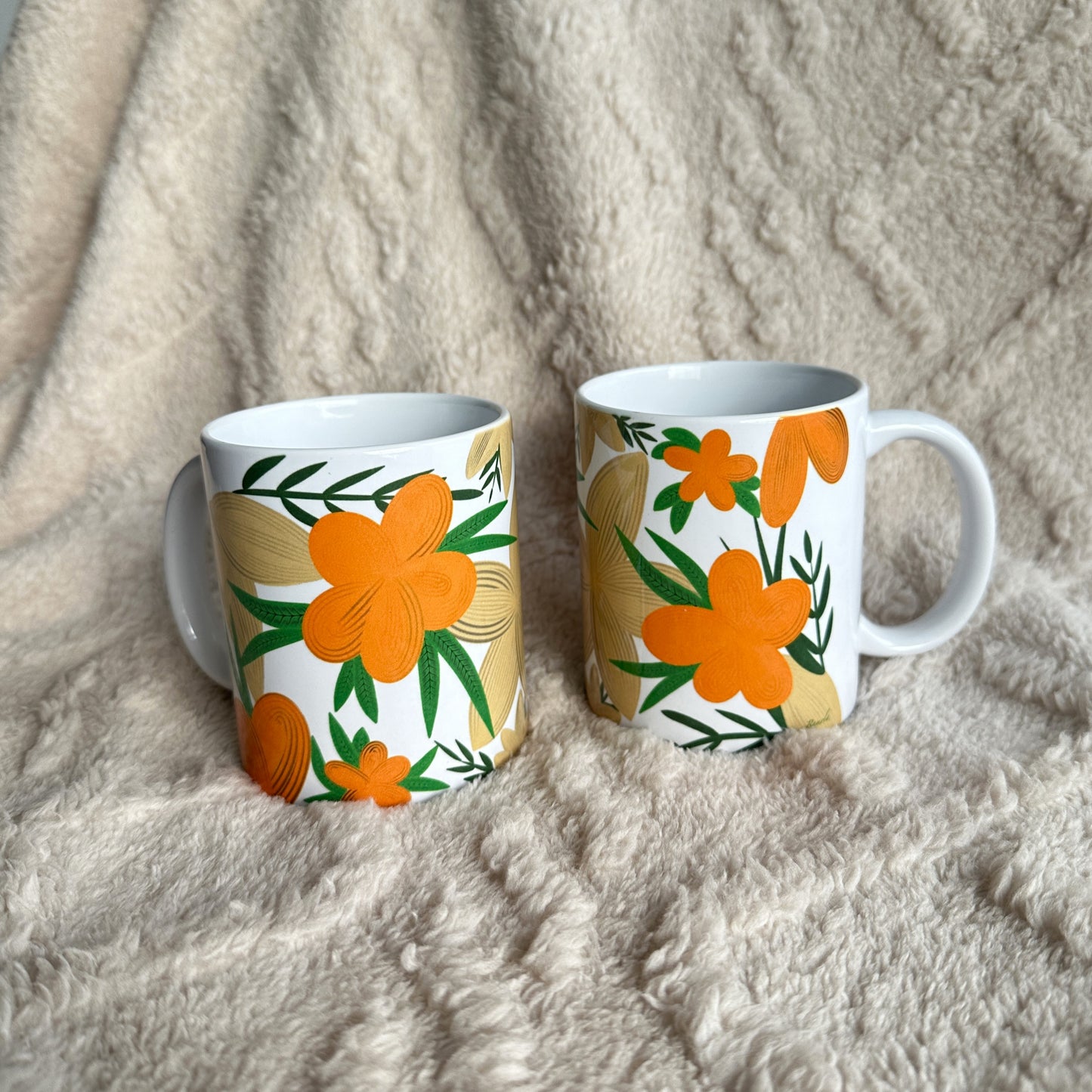 Abstract floral mug