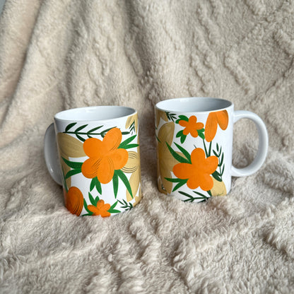 Abstract floral mug