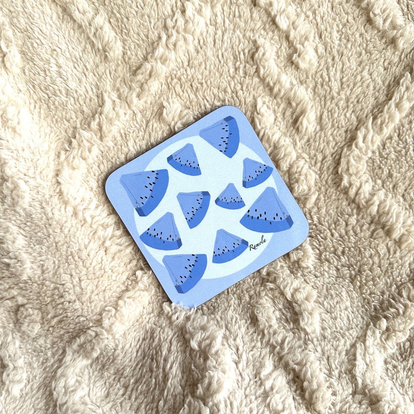 Blue watermelom coaster: Single